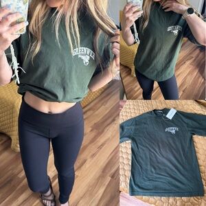 NWT firstport company weathered Greenwich Graphic T-Shirt unisex green blogger